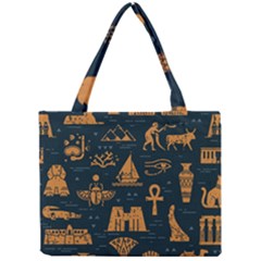 Dark-seamless-pattern-symbols-landmarks-signs-egypt Mini Tote Bag