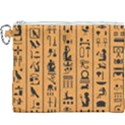 Egyptian-hieroglyphs-ancient-egypt-letters-papyrus-background-vector-old-egyptian-hieroglyph-writing Canvas Cosmetic Bag (XXXL) View1