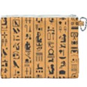 Egyptian-hieroglyphs-ancient-egypt-letters-papyrus-background-vector-old-egyptian-hieroglyph-writing Canvas Cosmetic Bag (XXXL) View2