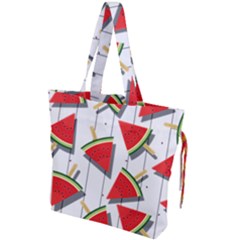 Watermelon Popsicle   Drawstring Tote Bag by ConteMonfrey