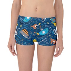 Seamless Pattern Vector Submarine With Sea Animals Cartoon Boyleg Bikini Bottoms by Wegoenart