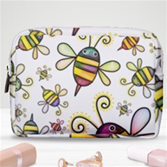 Bee Doodle Cartoon Make Up Pouch (medium) by Wegoenart