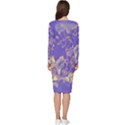 Flowers Petals Bouquet Stem Floral Pattern Long Sleeve V-Neck Bodycon Dress  View4