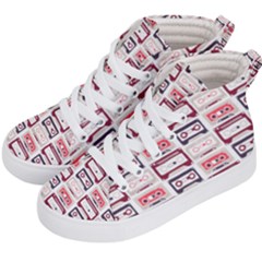 Cassettes Seamless Pattern Kids  Hi-top Skate Sneakers