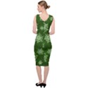 Snowflakes And Star Patterns Green Snow Sleeveless Pencil Dress View4