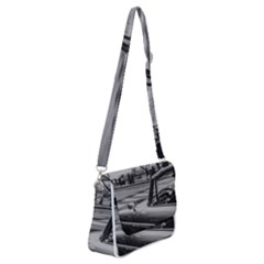 Convertible Classic Car At Paris Street Shoulder Bag With Back Zipper