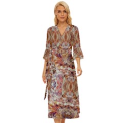 Pastels Kaleidoscope Midsummer Wrap Dress by kaleidomarblingart
