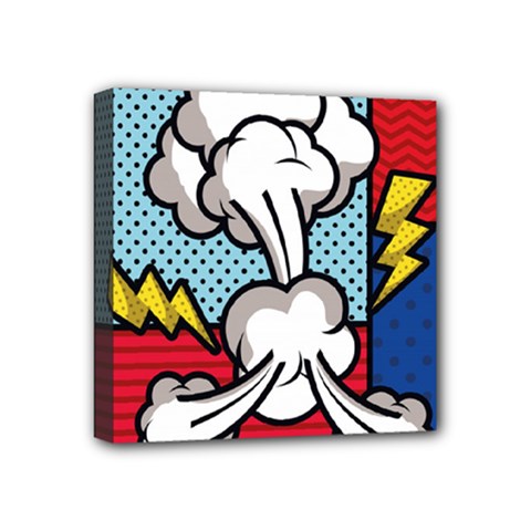 Rays Smoke Pop Art Style Vector Illustration Mini Canvas 4  X 4  (stretched) by Pakemis