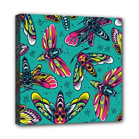 Vintage Colorful Insects Seamless Pattern Mini Canvas 8  X 8  (stretched) by Pakemis