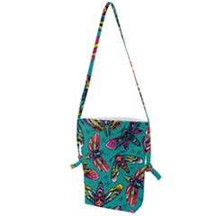 Vintage Colorful Insects Seamless Pattern Folding Shoulder Bag by Pakemis