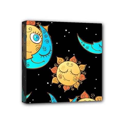 Seamless Pattern With Sun Moon Children Mini Canvas 4  X 4  (stretched) by Pakemis