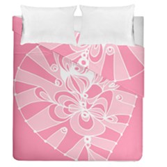 Pink Zendoodle Duvet Cover Double Side (queen Size) by Mazipoodles