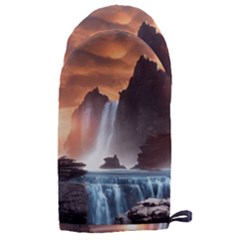 Water Waterfall Nature River Lake Planet Fantasy Microwave Oven Glove by Uceng