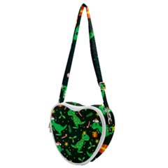 Christmas Funny Pattern Dinosaurs Heart Shoulder Bag by Uceng