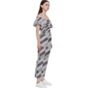 Pale Multicolored Stripes Pattern Off Shoulder Ruffle Top Jumpsuit View3