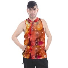 Multicolored Melted Wax Texture Men s Sleeveless Hoodie