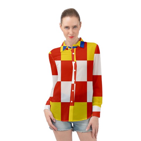 Antwerp Flag Long Sleeve Chiffon Shirt by tony4urban