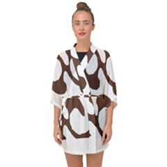 Abstract Pattern Beige Swirl T- Shirt Abstract Pattern Beige Swirl T- Shirt Half Sleeve Chiffon Kimono by maxcute