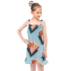 Watermelon Against Blue Surface Pattern Kids  Overall Dress by artworkshop