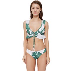 Hawaii T- Shirt Hawaii High Flower Modern T- Shirt Low Cut Ruffle Edge Bikini Set