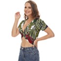 Hawaii T- Shirt Hawaii Pattern Garden T- Shirt Twist Front Crop Top View2