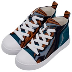 Background Pattern Design Abstract Kids  Mid-top Canvas Sneakers