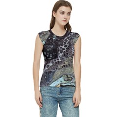 Black Marble Abstract Pattern Texture Women s Raglan Cap Sleeve Tee by Jancukart