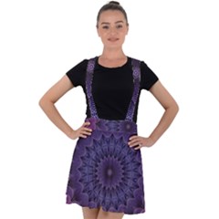 Shape Geometric Symmetrical Velvet Suspender Skater Skirt by Ravend