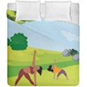 Mother And Daughter Yoga Art Celebrating Motherhood And Bond Between Mom And Daughter. Duvet Cover Double Side (California King Size) View2