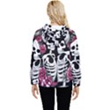 black and white rose sugar skull Women s Lightweight Drawstring Hoodie View4