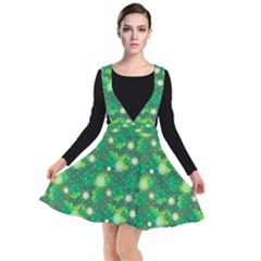 Leaf Clover Star Glitter Seamless Plunge Pinafore Dress