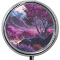 Landscape Landscape Painting Purple Purple Trees Mini Round Pill Box View1