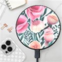 Cheerful Watercolors – Flowers Botanical Wireless Fast Charger(Black) View1