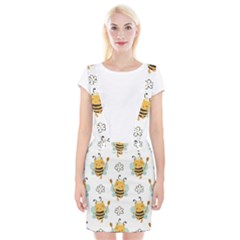 Art Bee Pattern Design Wallpaper Background Braces Suspender Skirt by Ravend