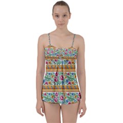 Flower Fabric Fabric Design Fabric Pattern Art Babydoll Tankini Set by Ravend