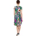 Creative Crimson Crisp Watercolor Flowers Cap Sleeve Midi Dress View2