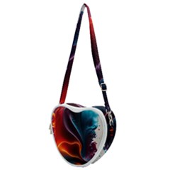 Ai Generated Swirl Splash Blaze Design Art Heart Shoulder Bag by Ravend