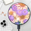 Exotic Tropical Botanical Flowers Pattern Wireless Fast Charger(Black) View1