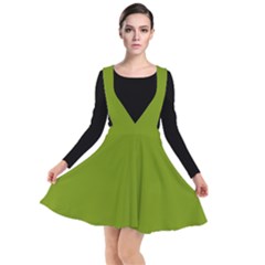 Venom Green	 - 	plunge Pinafore Dress