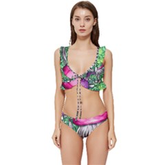 Liberty Cap Magic Mushroom Low Cut Ruffle Edge Bikini Set