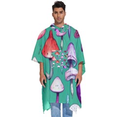 Goblin Mushroom Forest Boho Witchy Men s Hooded Rain Ponchos