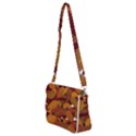 Watercolor Leaves Leaf Orange Shoulder Bag with Back Zipper View2