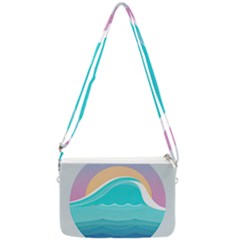 Tsunami Tidal Wave Wave Minimalist Ocean Sea Double Gusset Crossbody Bag by Pakemis