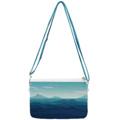 Ai Generated Ocean Waves Sea Water Nautical Double Gusset Crossbody Bag by Pakemis