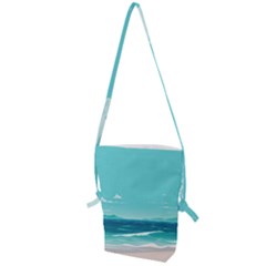 Ai Generated Ocean Waves Sea Water Anime Folding Shoulder Bag by Pakemis