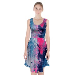 Fluid Art Pattern Racerback Midi Dress