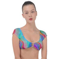 Fluid Art - Contemporary And Flowy Cap Sleeve Ring Bikini Top