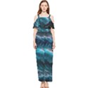 Tsunami Waves Ocean Sea Water Rough Seas 3 Draped Sleeveless Chiffon Jumpsuit View1