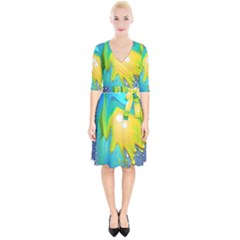 Liquid Background Wrap Up Cocktail Dress