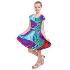 Fluid Background Kids  Short Sleeve Dress